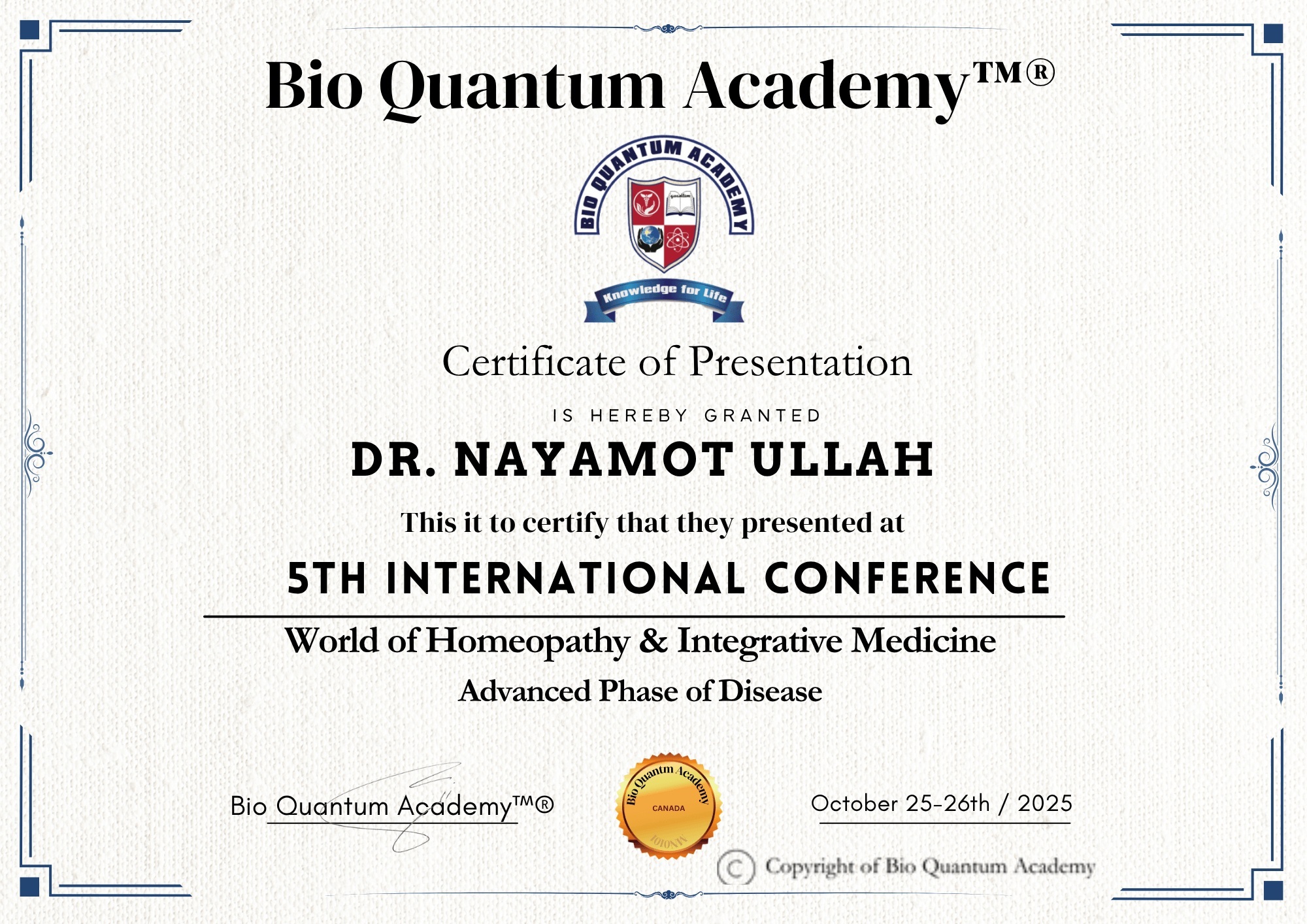 Dr. Nayamot Ullah - 5th International Conference on World of Homeopathy & Integrative Medicine (1)