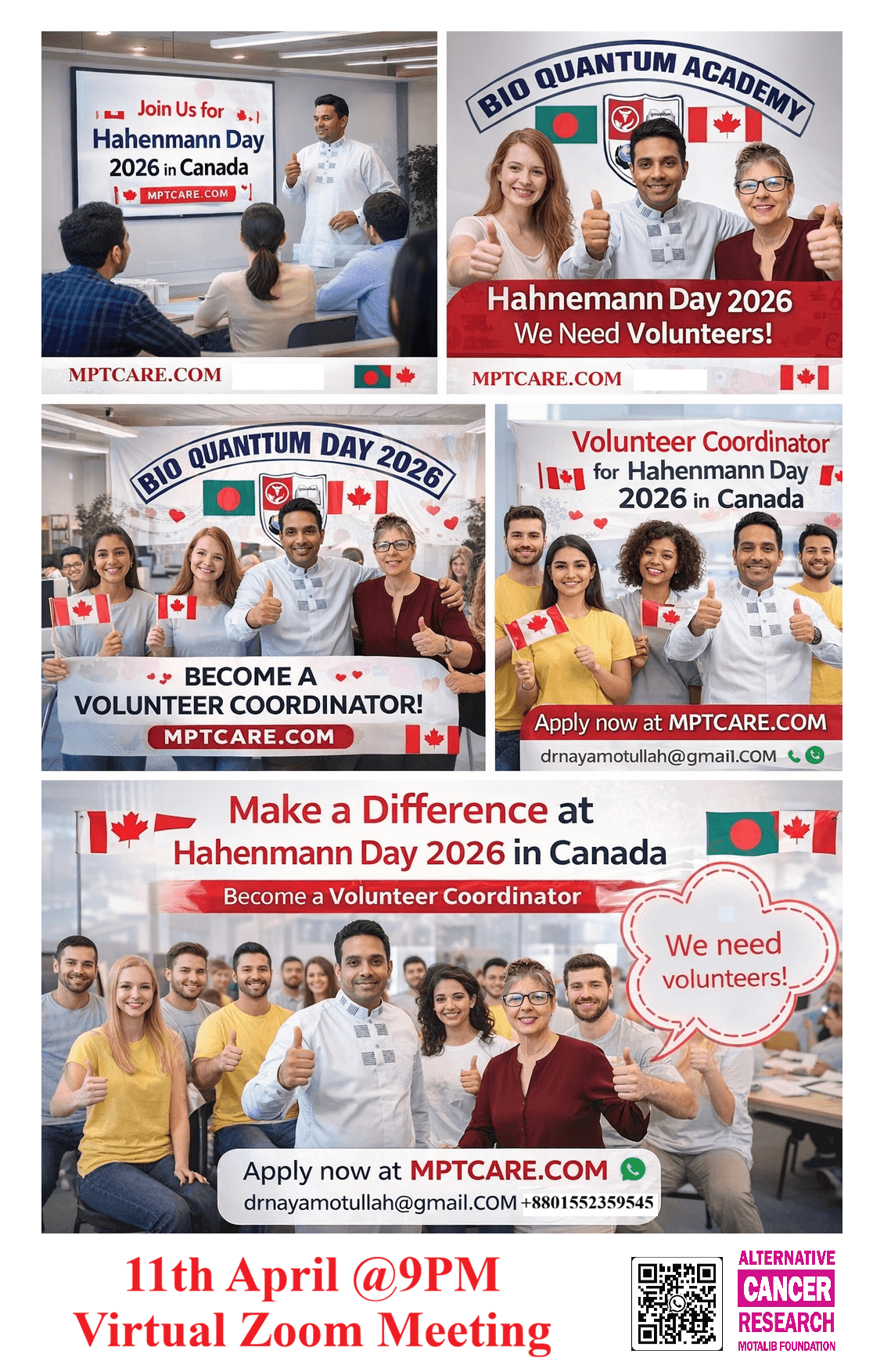 MPTCare Volunteer Coordinator at Hahnemann Day 2026 in Canada